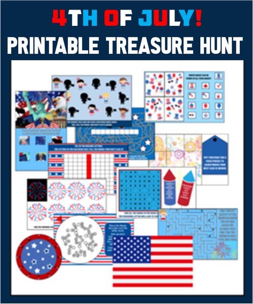 4th of July Treasure Hunt Game - EDITABLE!
