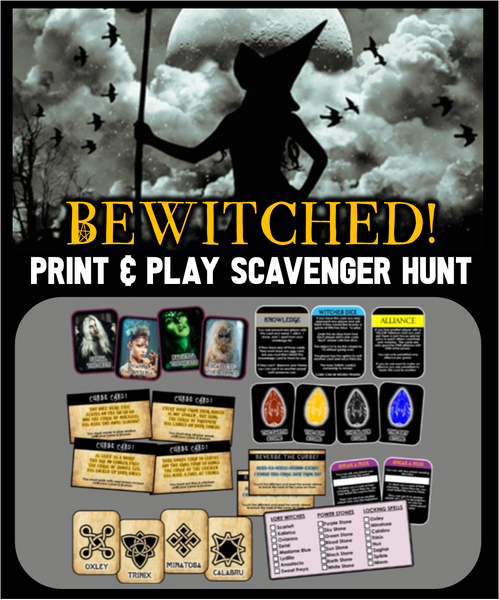 Clues,Spells, and Curses Halloween Scavenger Hunt - Bewitched Edition NEW!