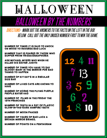 Halloween - By the Numbers Game