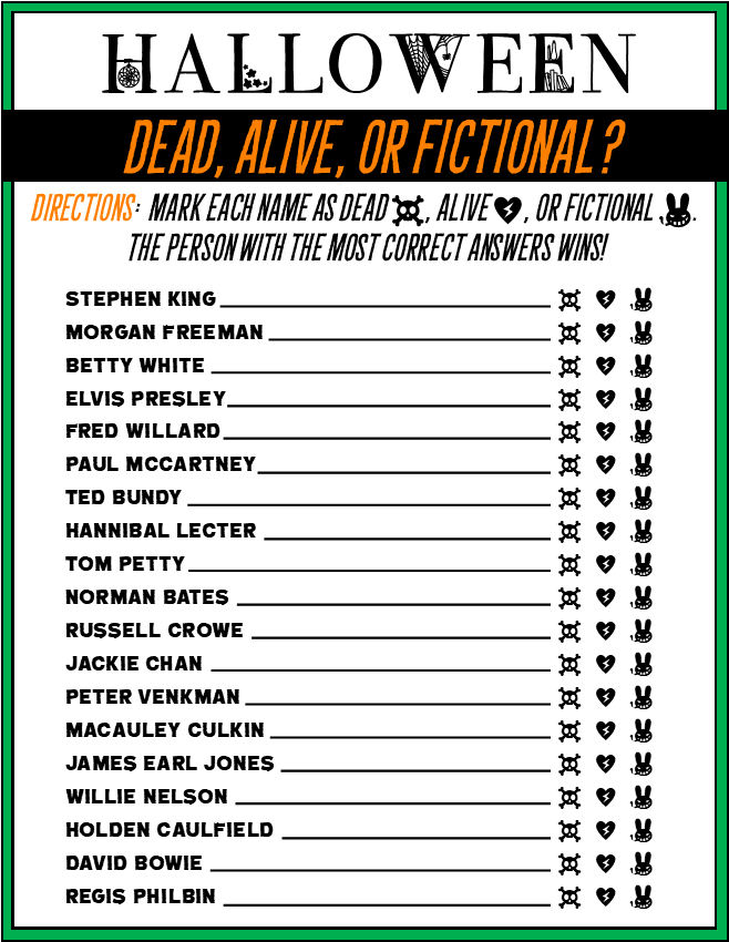 Halloween - Dead, Alive or Fictional