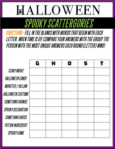 Halloween - Spooky Scattergories