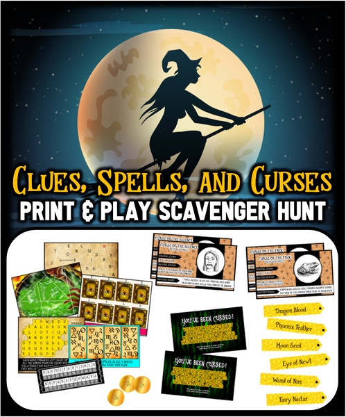 Clues,Spells, and Curses Halloween Scavenger Hunt