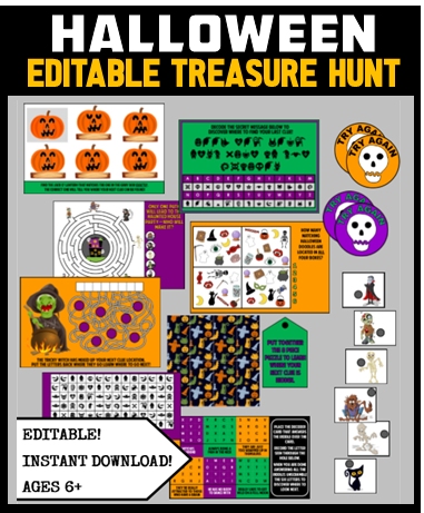 Kids Halloween Treasure Hunt 2 - Editable!